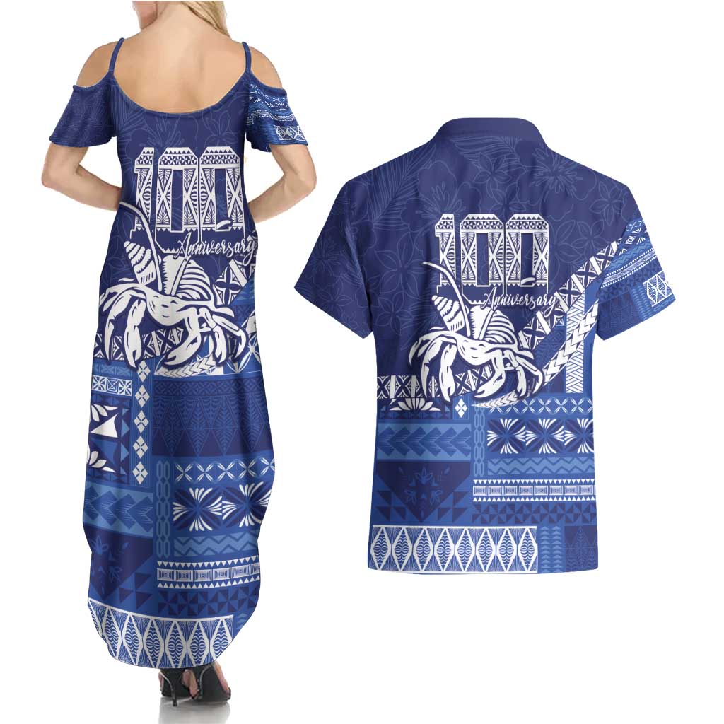 Queen Salote College 100th Anniversary Couples Matching Summer Maxi Dress and Hawaiian Shirt QSC Royal Girls - Polynesian Pride