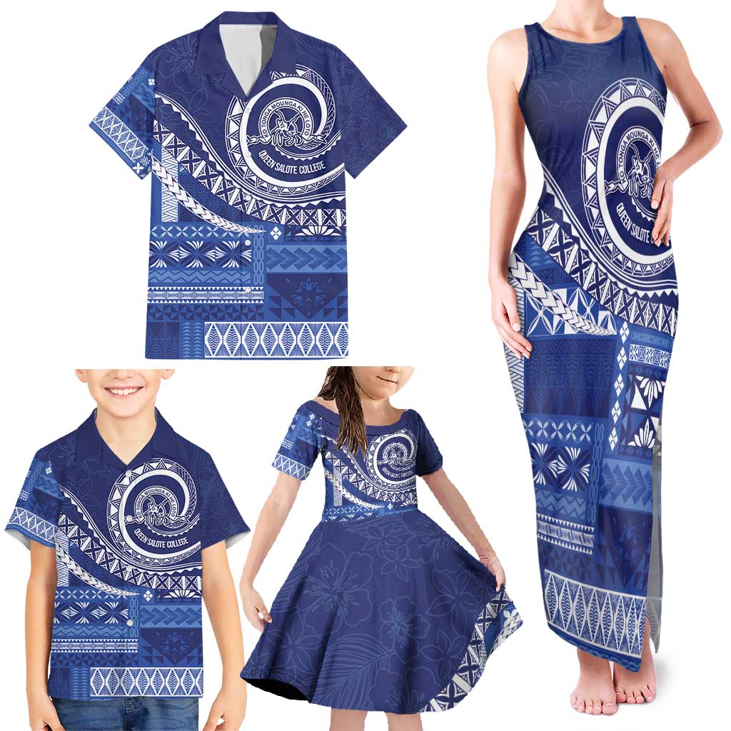 Queen Salote College 100th Anniversary Family Matching Tank Maxi Dress and Hawaiian Shirt QSC Royal Girls - Polynesian Pride