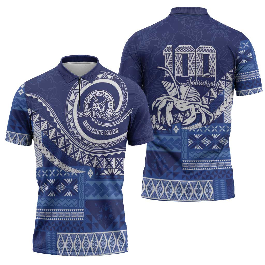 Queen Salote College 100th Anniversary Zipper Polo Shirt QSC Royal Girls LT7 - Polynesian Pride