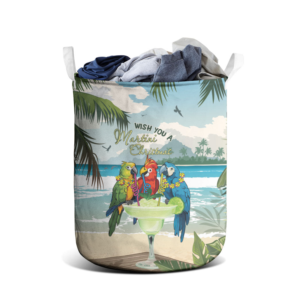 Wish You A Merry Martini Christmas Laundry Basket Cocktail Parrot-dise