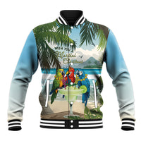 Wish You A Merry Martini Christmas Baseball Jacket Cocktail Parrot-dise