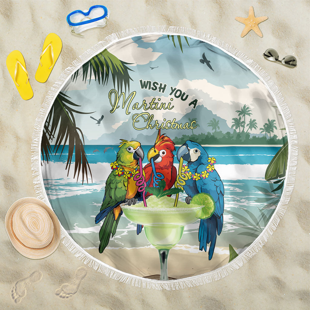 Wish You A Merry Martini Christmas Beach Blanket Cocktail Parrot-dise LT7 One Size 150cm Multicolor - Polynesian Pride