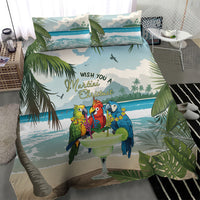 Wish You A Merry Martini Christmas Bedding Set Cocktail Parrot-dise