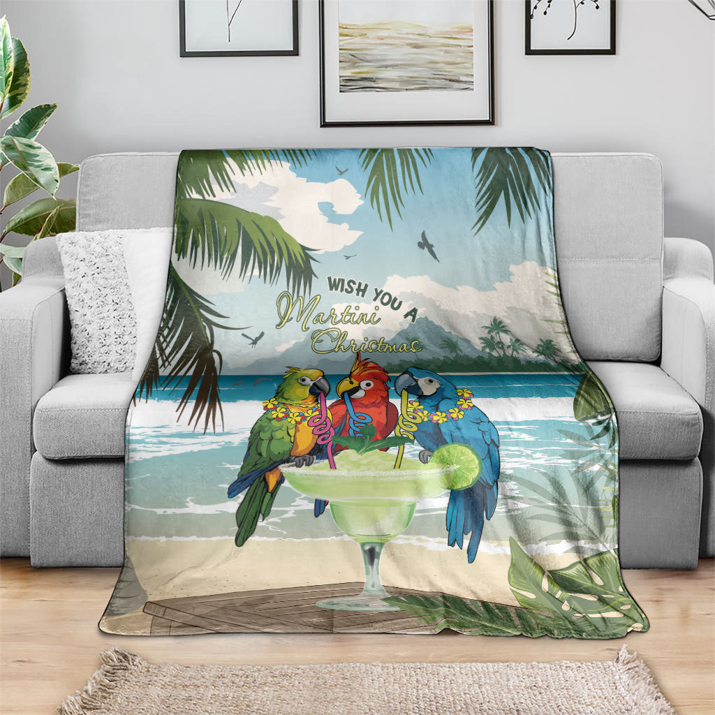 Wish You A Merry Martini Christmas Blanket Cocktail Parrot-dise