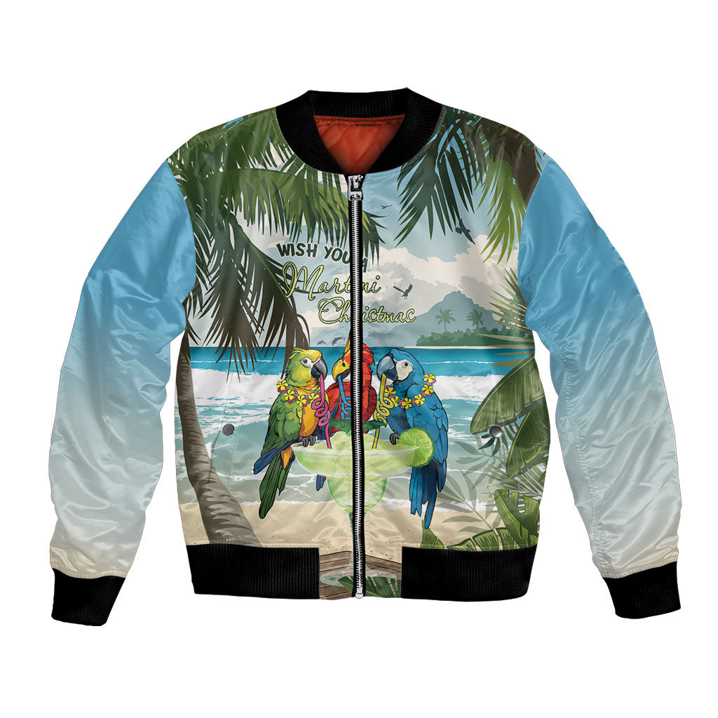 Wish You A Merry Martini Christmas Bomber Jacket Cocktail Parrot-dise