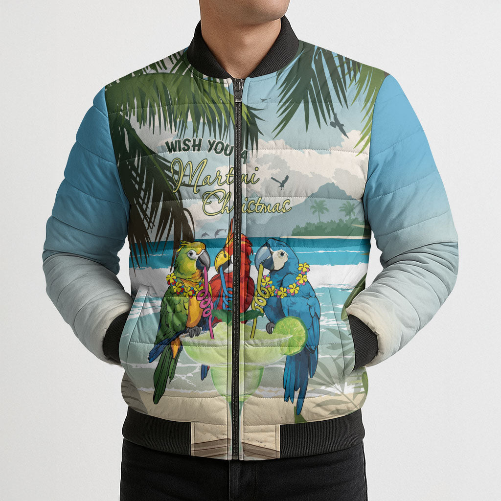 Wish You A Merry Martini Christmas Bomber Puffer Jacket Cocktail Parrot-dise LT7 - Polynesian Pride