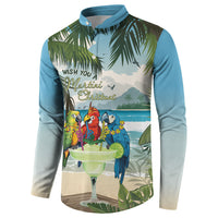 Wish You A Merry Martini Christmas Button Sweatshirt Cocktail Parrot-dise LT7 - Polynesian Pride