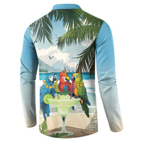 Wish You A Merry Martini Christmas Button Sweatshirt Cocktail Parrot-dise LT7 - Polynesian Pride