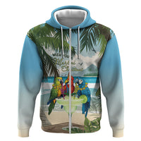 Wish You A Merry Martini Christmas Hoodie Cocktail Parrot-dise LT7 Zip Hoodie Multicolor - Polynesian Pride