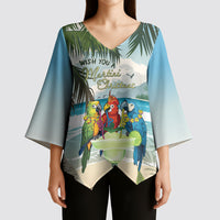 Wish You A Merry Martini Christmas Kimono Sleeve Blouse Cocktail Parrot-dise LT7 - Polynesian Pride