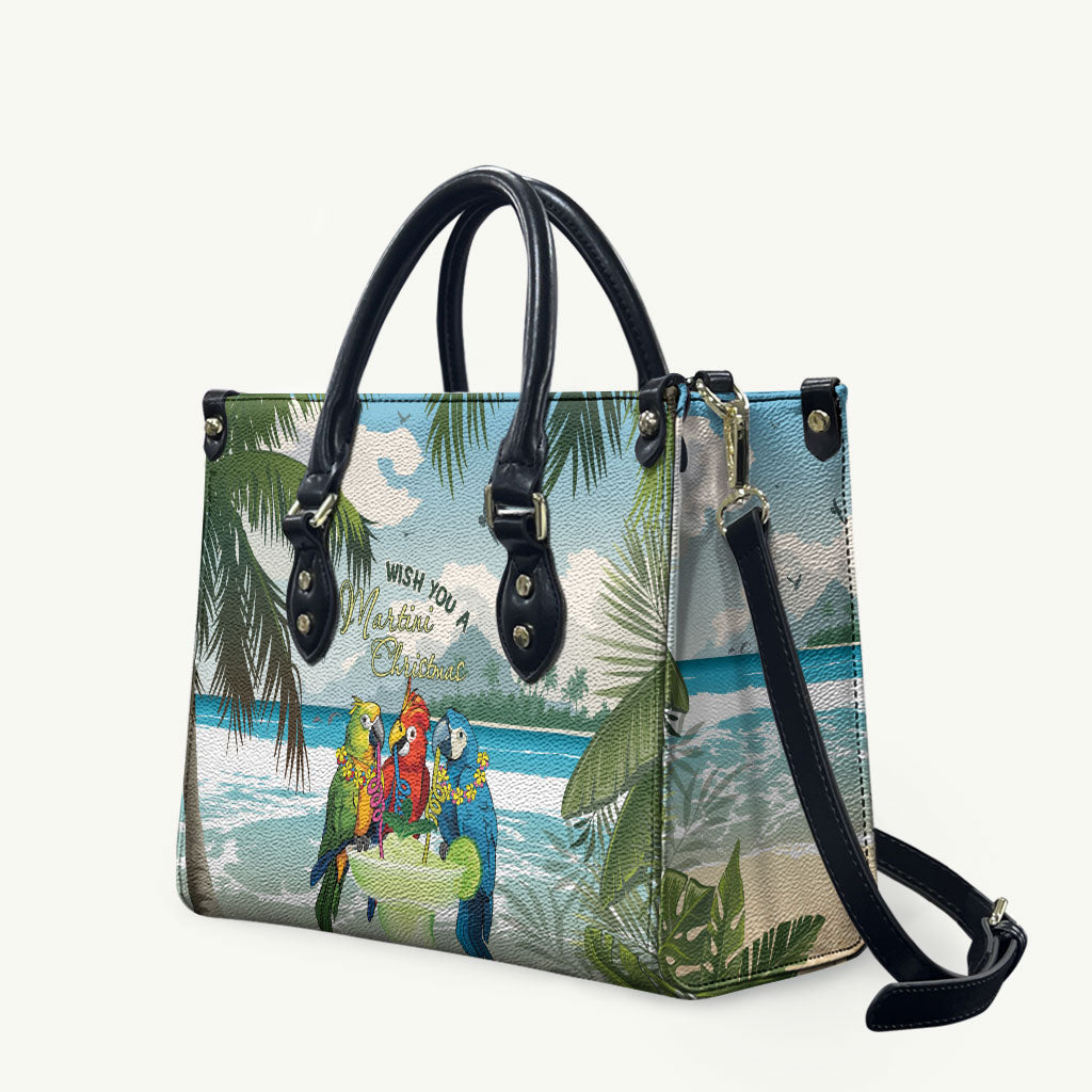 Wish You A Merry Martini Christmas Leather Bag Cocktail Parrot-dise LT7 Multicolor - Polynesian Pride