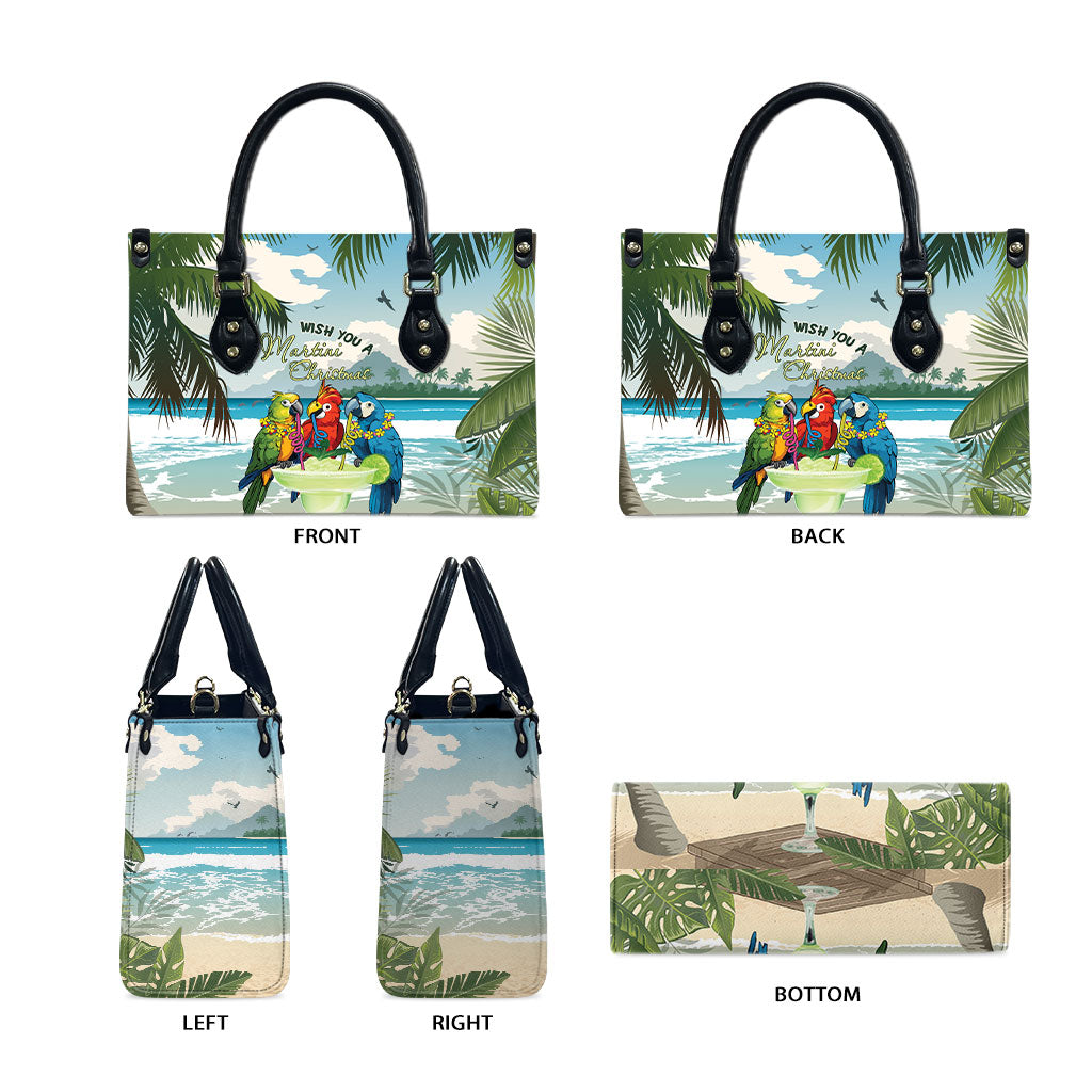 Wish You A Merry Martini Christmas Leather Bag Cocktail Parrot-dise LT7 - Polynesian Pride