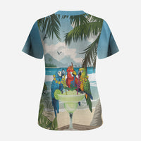 Wish You A Merry Martini Christmas Scrub Top Cocktail Parrot-dise LT7 - Polynesian Pride