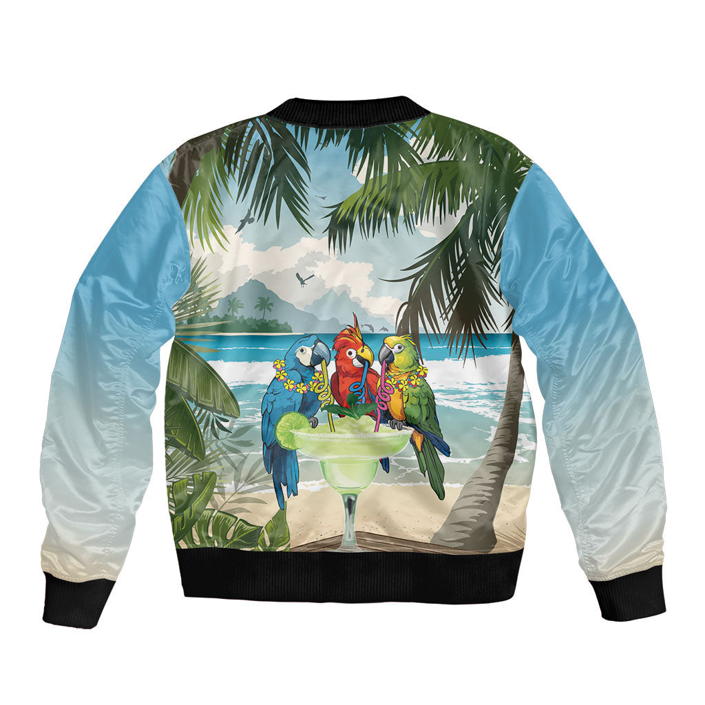 Wish You A Merry Martini Christmas Sleeve Zip Bomber Jacket Cocktail Parrot-dise LT7 - Polynesian Pride