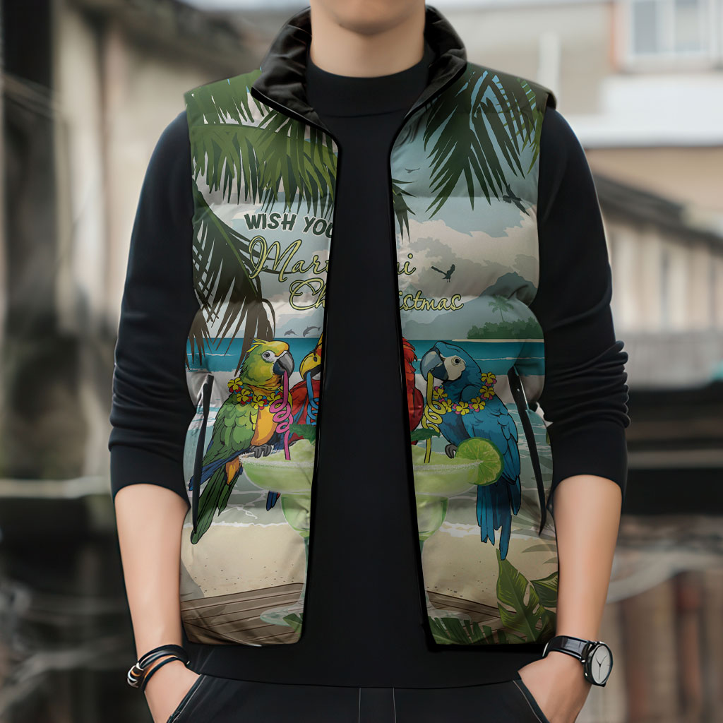 Wish You A Merry Martini Christmas Sleeveless Puffer Jacket Cocktail Parrot-dise LT7 - Polynesian Pride