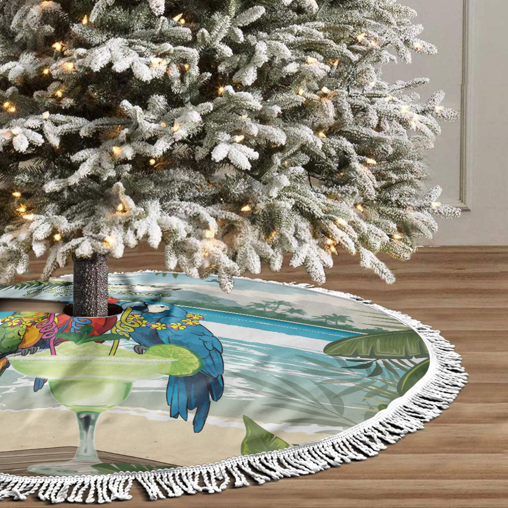Wish You A Merry Martini Christmas Tree Skirt Cocktail Parrot-dise LT7 - Polynesian Pride