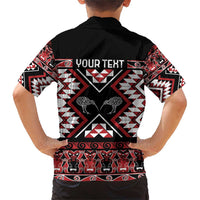 Personalised Taniko Motifs Aotearoa Family Matching Short Sleeve Bodycon Dress and Hawaiian Shirt Waitangi Kowhaiwhai Kiwi
