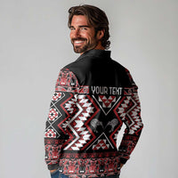 Personalised Taniko Motifs Aotearoa Long Sleeve Polo Shirt Waitangi Kowhaiwhai Kiwi