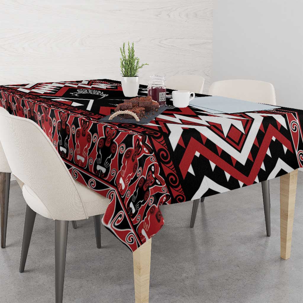 Personalised Taniko Motifs Aotearoa Tablecloth Waitangi Kowhaiwhai Kiwi