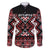 Personalised Aotearoa Waitangi Family Matching Off The Shoulder Long Sleeve Dress and Hawaiian Shirt Taniko Motifs - Mania Gecko
