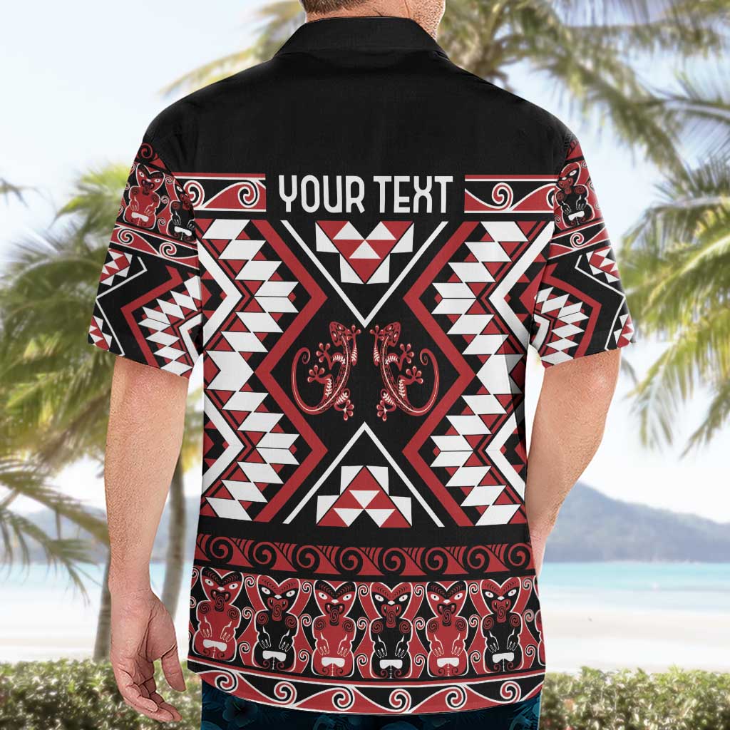 Personalised Aotearoa Waitangi Hawaiian Shirt Taniko Motifs - Mania Gecko