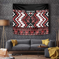 Personalised Aotearoa Waitangi Tapestry Taniko Motifs - Mania Gecko LT7 Red - Polynesian Pride