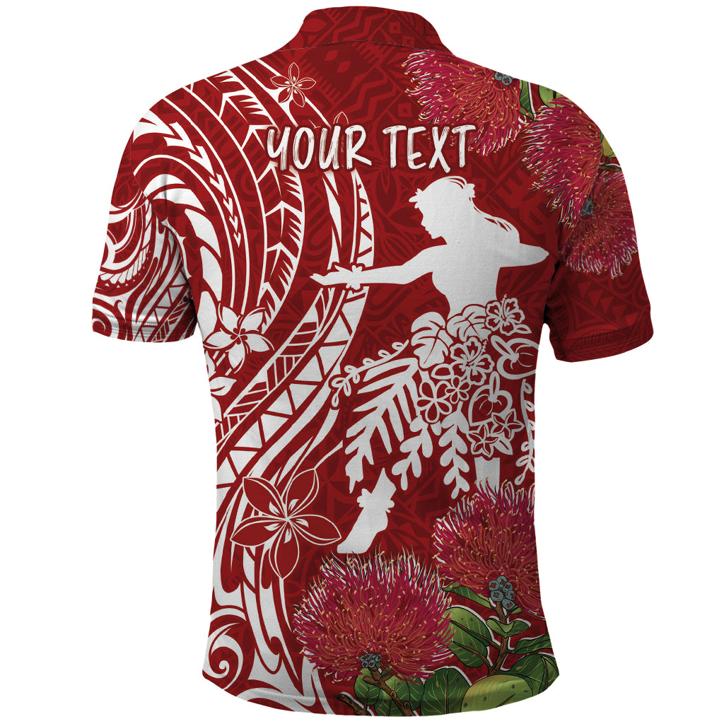 Personalised Hawaii Wahine Polo Shirt Women's Day Ohia Lehua LT7 - Polynesian Pride