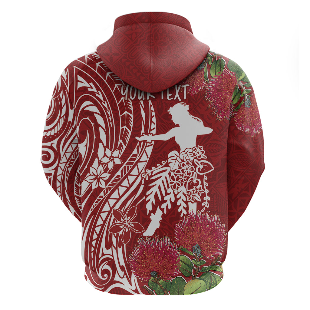 Personalised Hawaii Wahine Zip Hoodie Women's Day Ohia Lehua LT7 - Polynesian Pride