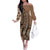 Personalized Tonga Ngatu Family Matching Off The Shoulder Long Sleeve Dress and Hawaiian Shirt Vintage Brown Manulua Motifs