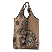 Tonga Ngatu Grocery Bag Vintage Brown Manulua Motifs