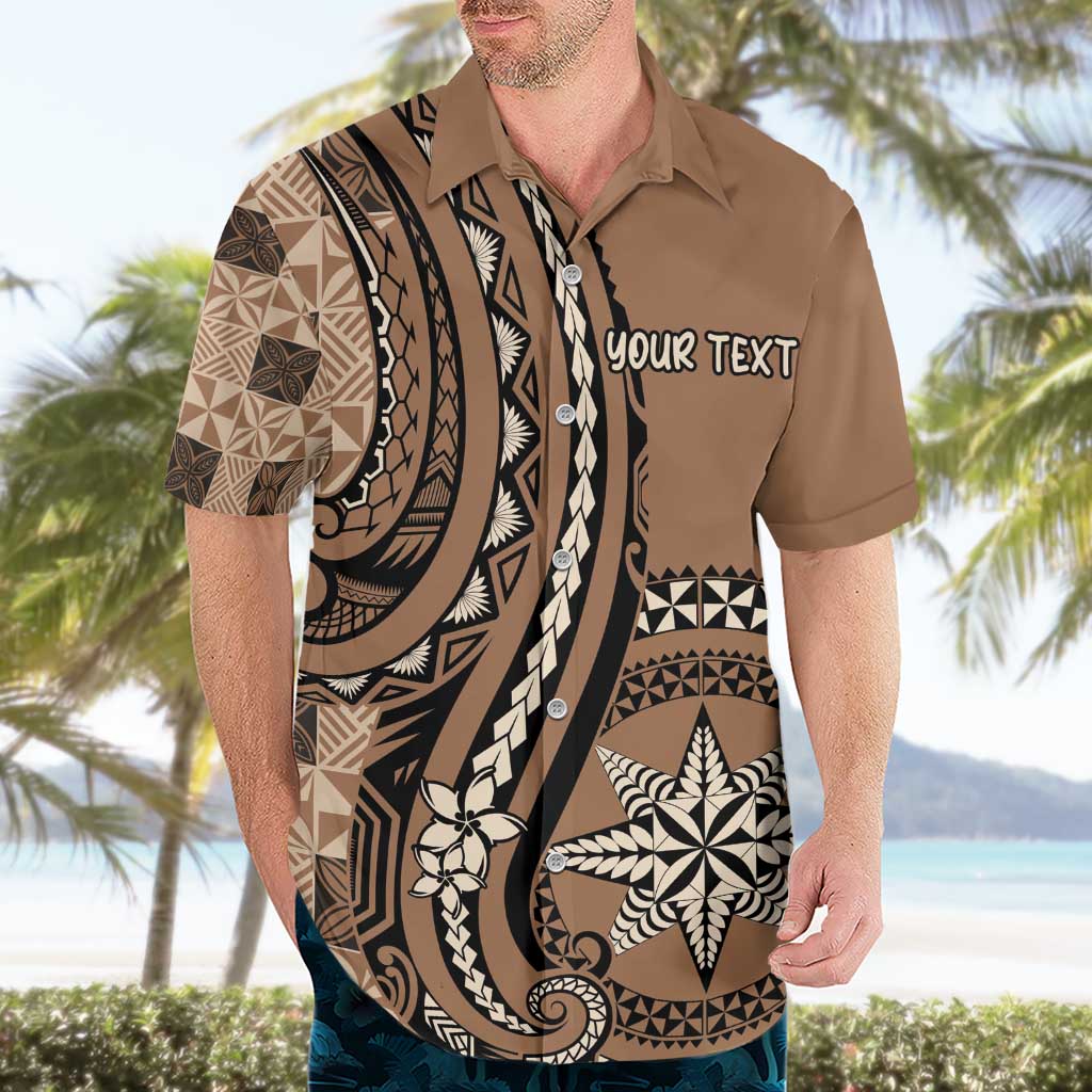 Personalized Tonga Ngatu Hawaiian Shirt Vintage Brown Manulua Motifs