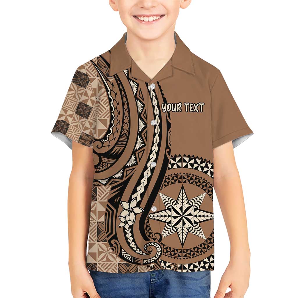 Personalized Tonga Ngatu Hawaiian Shirt Vintage Brown Manulua Motifs