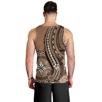 Personalized Tonga Ngatu Men Tank Top Vintage Brown Manulua Motifs