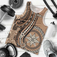 Personalized Tonga Ngatu Men Tank Top Vintage Brown Manulua Motifs