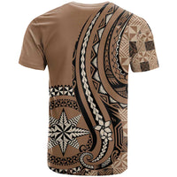 Personalized Tonga Ngatu T Shirt Vintage Brown Manulua Motifs