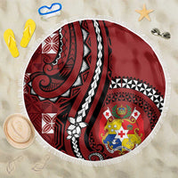 Tonga Ngatu Beach Blanket Iconic Red Manulua Motifs