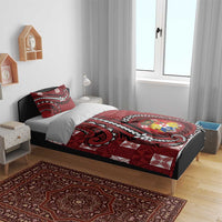 Tonga Ngatu Bedding Set Iconic Red Manulua Motifs