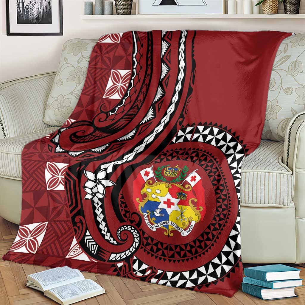 Tonga Ngatu Blanket Iconic Red Manulua Motifs