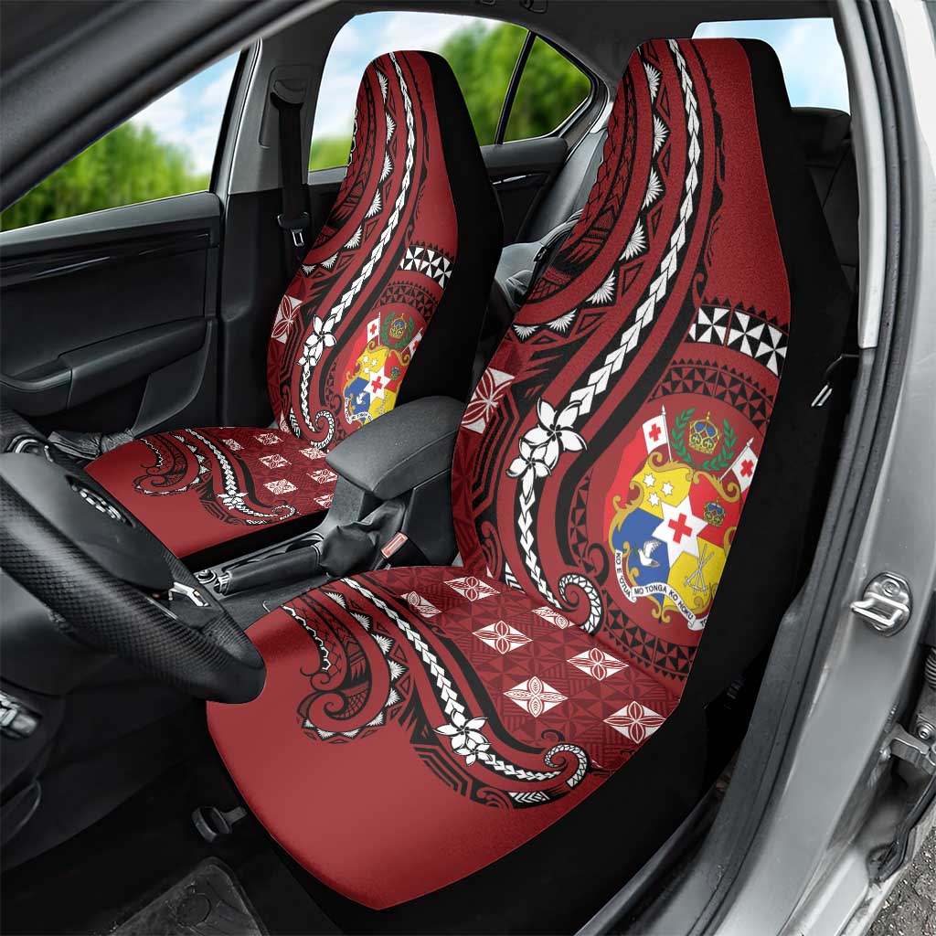 Tonga Ngatu Car Seat Cover Iconic Red Manulua Motifs