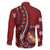 Personalized Tonga Ngatu Family Matching Long Sleeve Bodycon Dress and Hawaiian Shirt Iconic Red Manulua Motifs