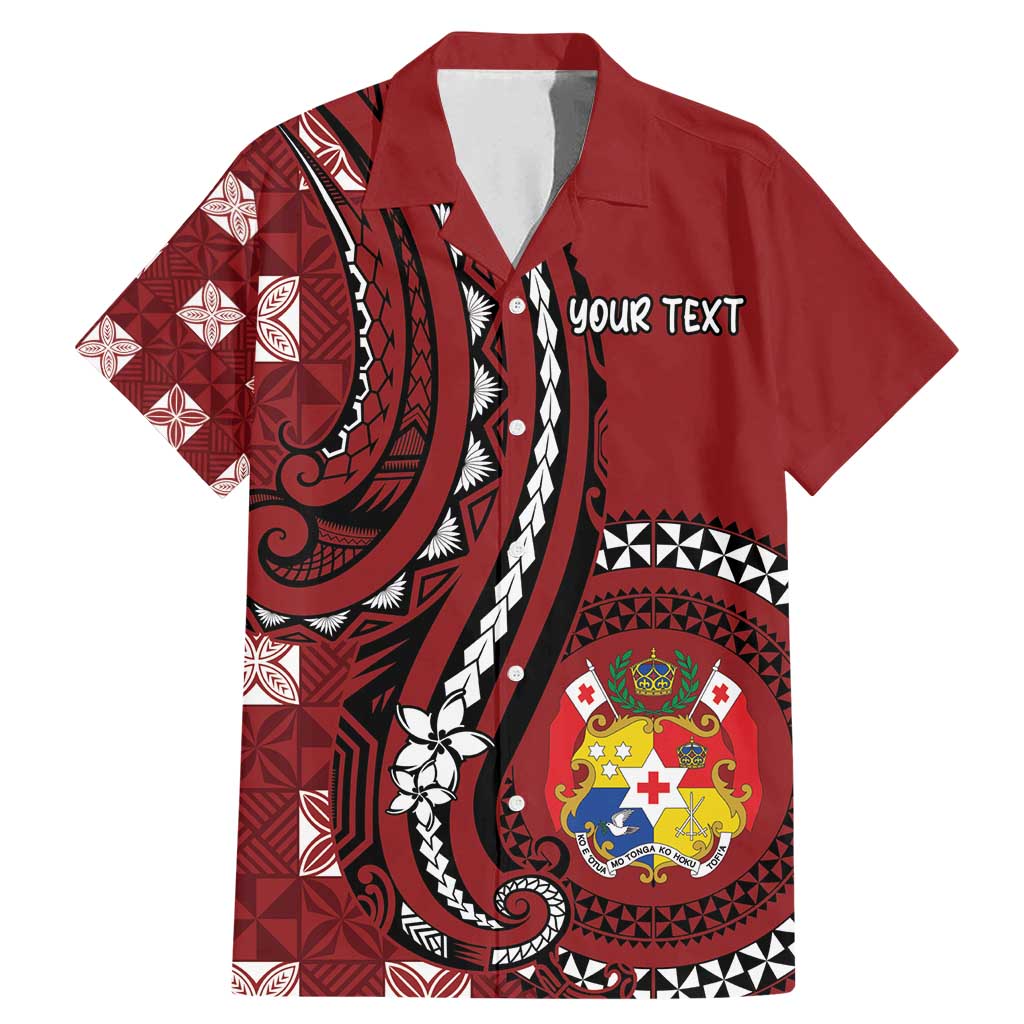 Personalized Tonga Ngatu Family Matching Mermaid Dress and Hawaiian Shirt Iconic Red Manulua Motifs