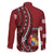 Personalized Tonga Ngatu Family Matching Off The Shoulder Long Sleeve Dress and Hawaiian Shirt Iconic Red Manulua Motifs