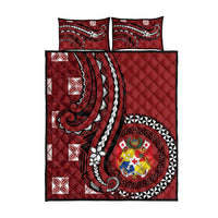 Tonga Ngatu Quilt Bed Set Iconic Red Manulua Motifs LT7 - Polynesian Pride