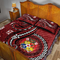 Tonga Ngatu Quilt Bed Set Iconic Red Manulua Motifs LT7 - Polynesian Pride