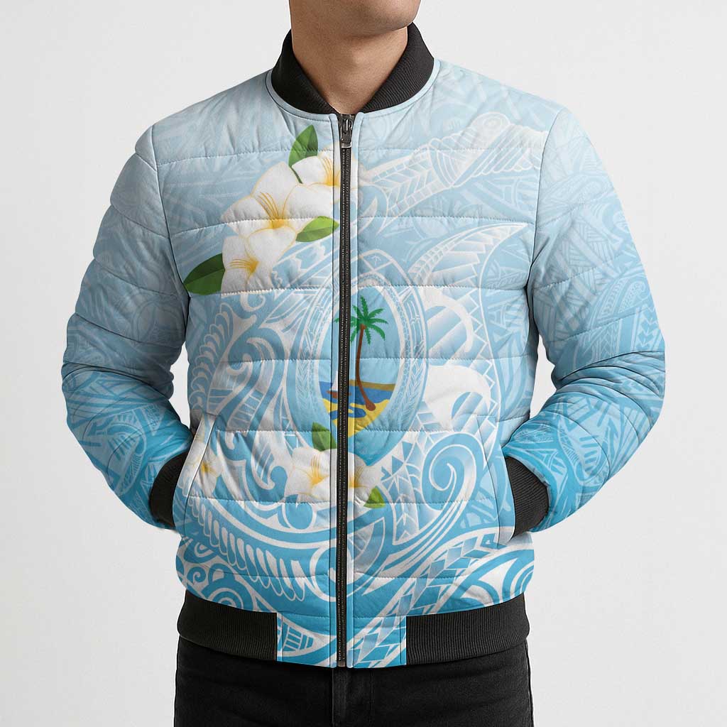 Guam Fishhook Mix Guasali Flowers Bomber Puffer Jacket Dreaming Turquoise