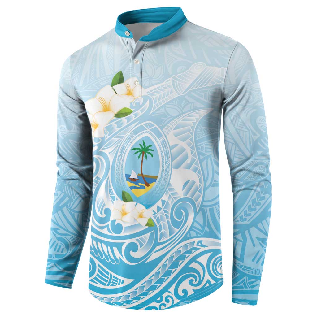 Guam Fishhook Mix Guasali Flowers Button Sweatshirt Dreaming Turquoise LT7 - Polynesian Pride