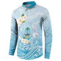 Guam Fishhook Mix Guasali Flowers Button Sweatshirt Dreaming Turquoise LT7 - Polynesian Pride