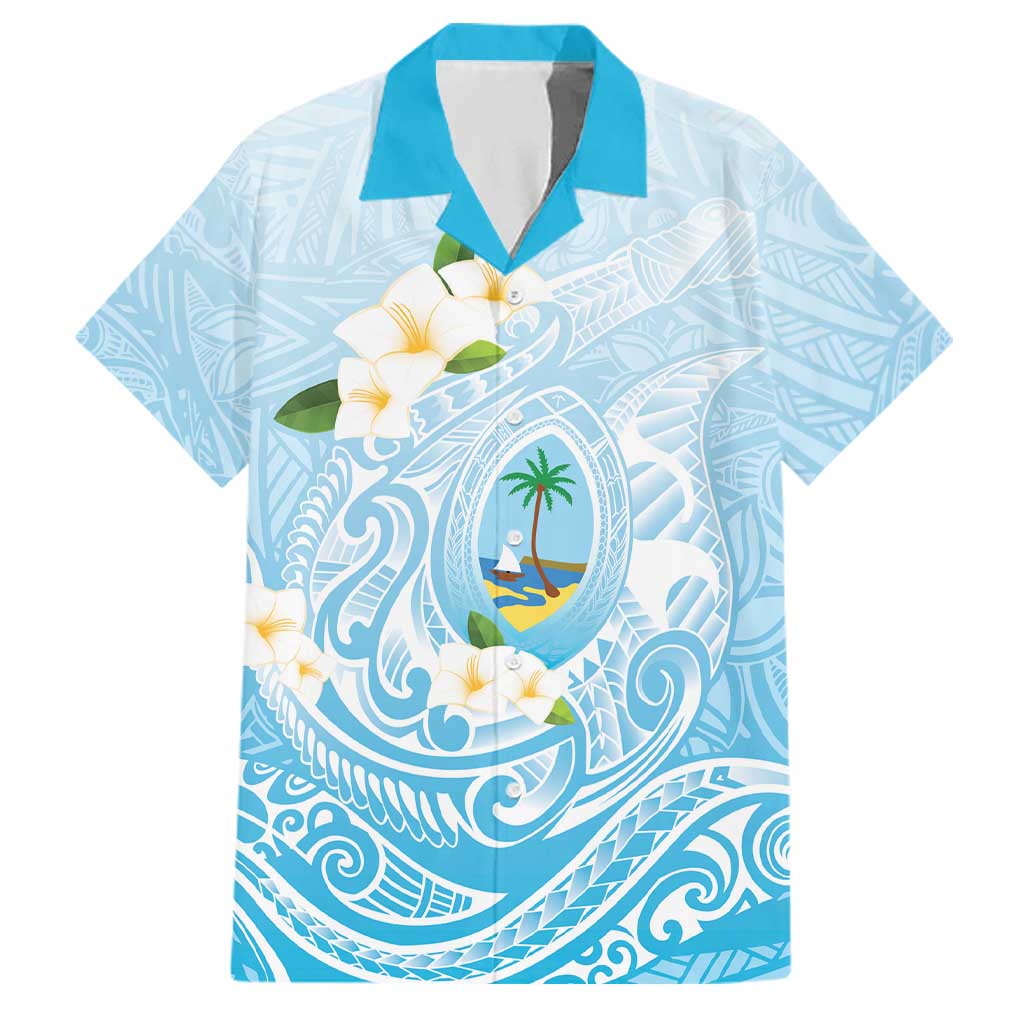 Guam Fishhook Mix Guasali Flowers Family Matching Off The Shoulder Long Sleeve Dress and Hawaiian Shirt Dreaming Turquoise LT7 Dad's Shirt - Short Sleeve Turquoise - Polynesian Pride