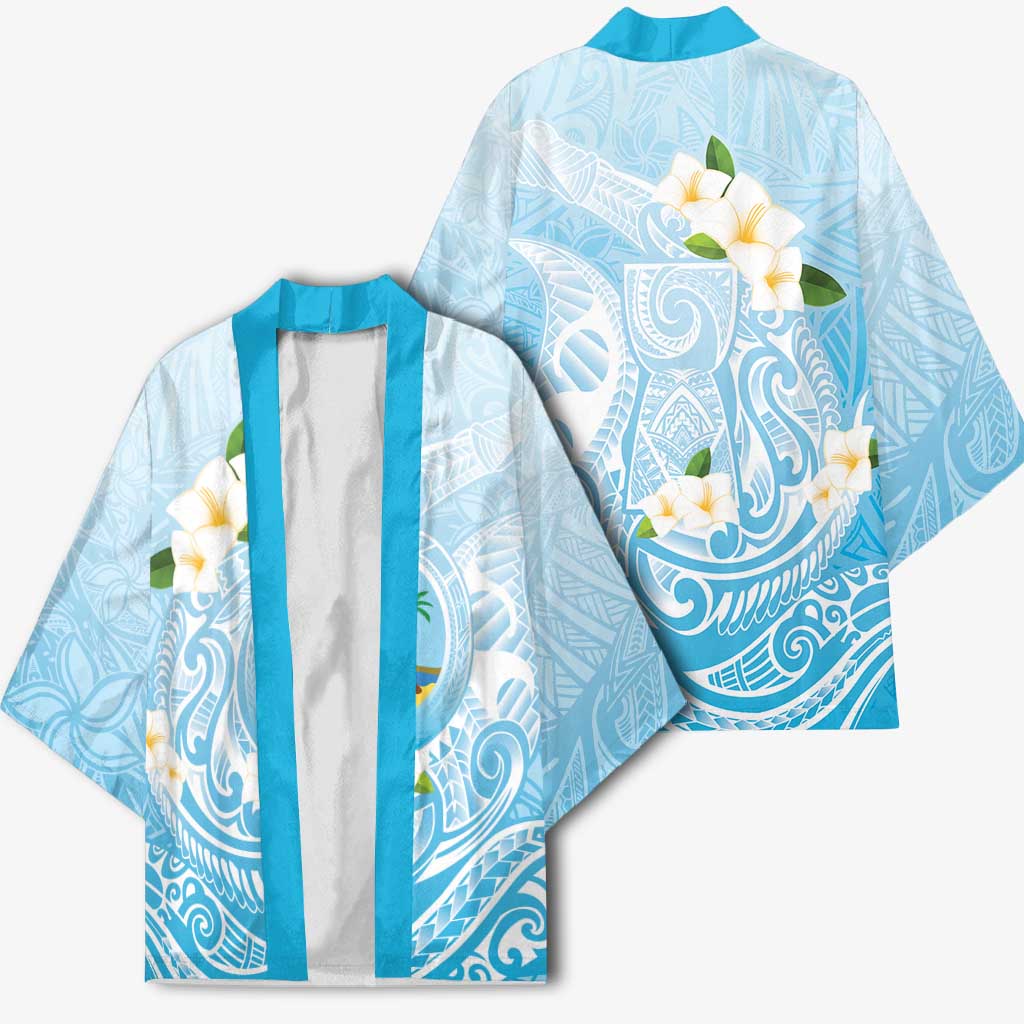 Guam Fishhook Mix Guasali Flowers Kimono Dreaming Turquoise