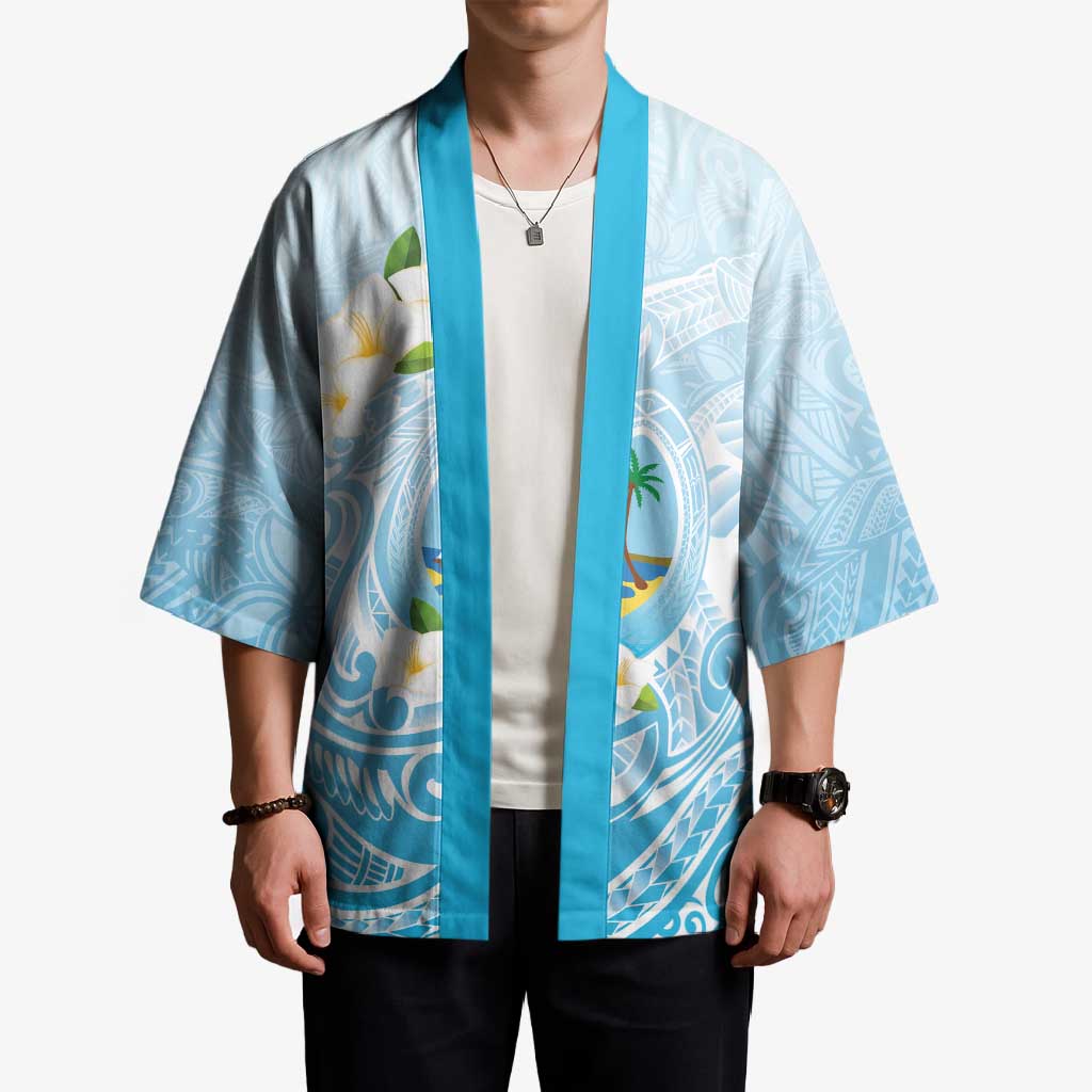Guam Fishhook Mix Guasali Flowers Kimono Dreaming Turquoise